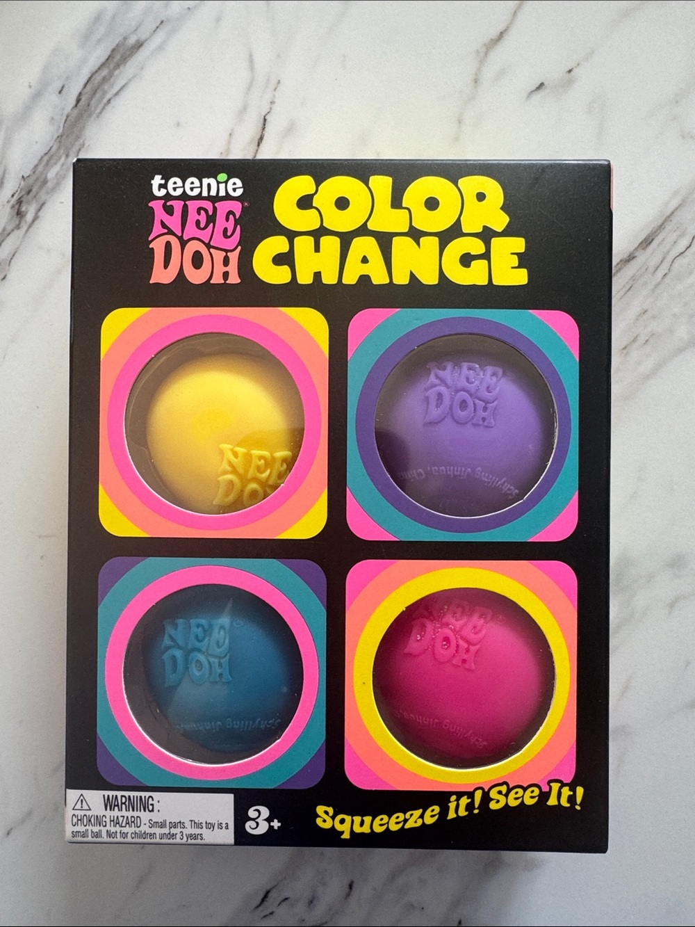 Authentic Teenie NeeDoh Color Pack - Yellow, Purple, Blue, Pink